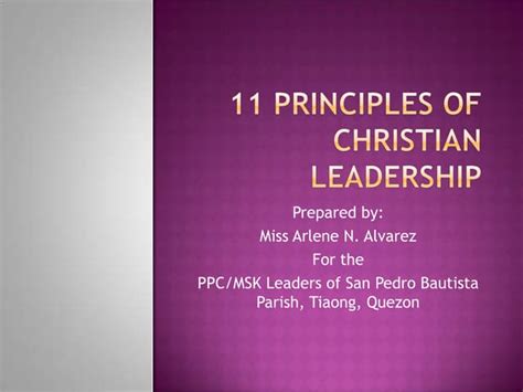 Developing christian leadership accountability