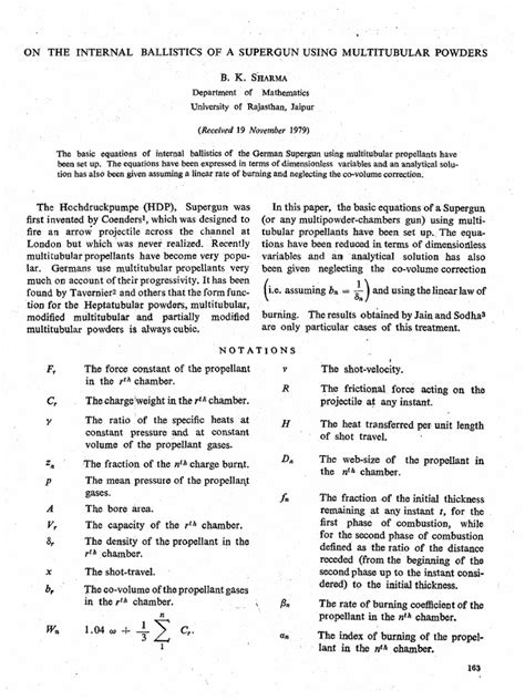 On The Internal Ballistics of A Supergun Using Multitubular Powders ...