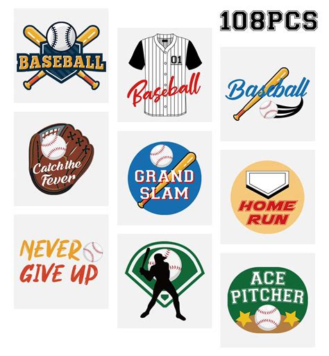 Amazon.com: Baseball Temporary Tattoos Stickers– Kids Party Favors ...