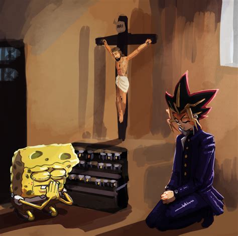 Spongebob Prays With Yugi | Crossover | Know Your Meme