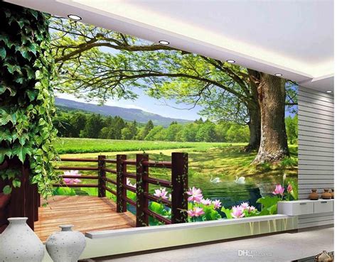 Bildergebnis für murales en 3d de paisajes | Interior ceiling design ...