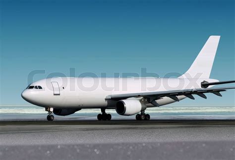 small cargo airplane is landing to runway of airport | Stock image ...