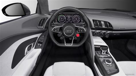 the interior of an audi car is shown in black and white