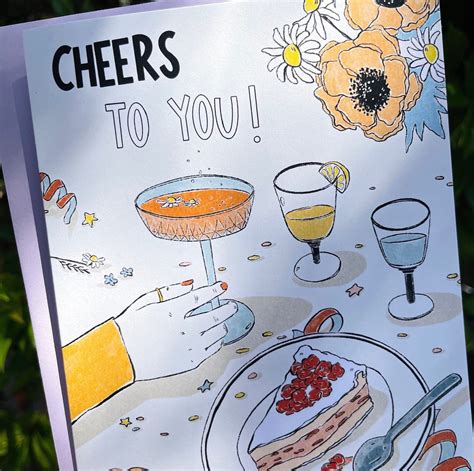 Cheers to You Birthday Card. Celebration Card. - Etsy