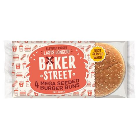 Baker Street 4 Mega Burger Buns 300g