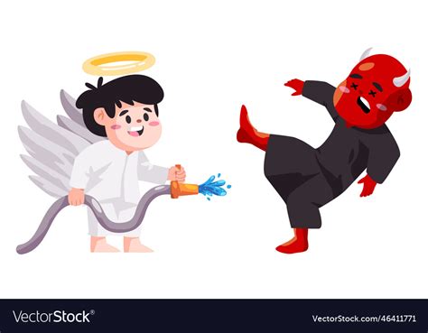 Angel versus daemon evil good vs bad cartoon Vector Image