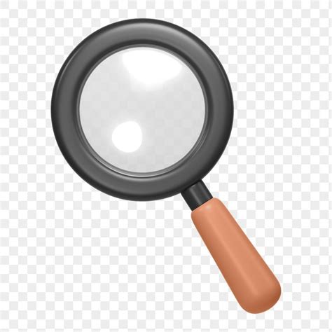 Magnifying glass png icon sticker, 3D rendering, transparent background ...