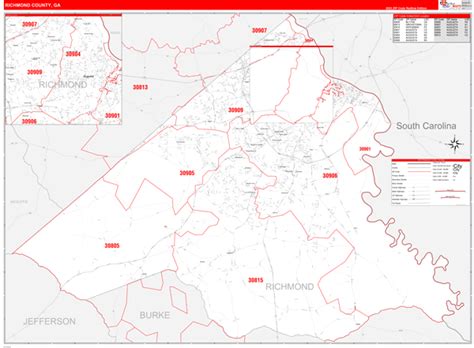 Wall Maps of Richmond County Georgia - marketmaps.com