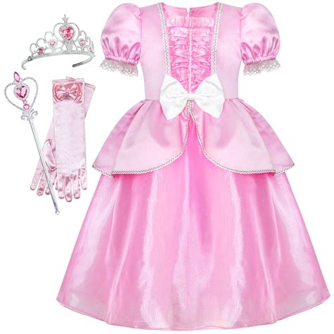 Girls Dress Pink Princess Crown Magic Wand Cosplay Dress Up – Sunny Fashion