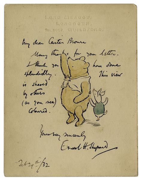 Sell Your E.H. Ernest Shepard Winnie the Pooh Drawings Sketches