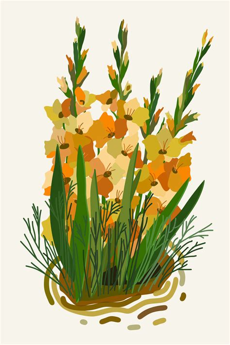 Gladiolus. Vector floral isolated illustration 28151643 Vector Art at ...