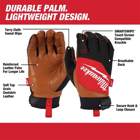 Milwaukee 48-73-0022 | Performance Leather Gloves - Large ...