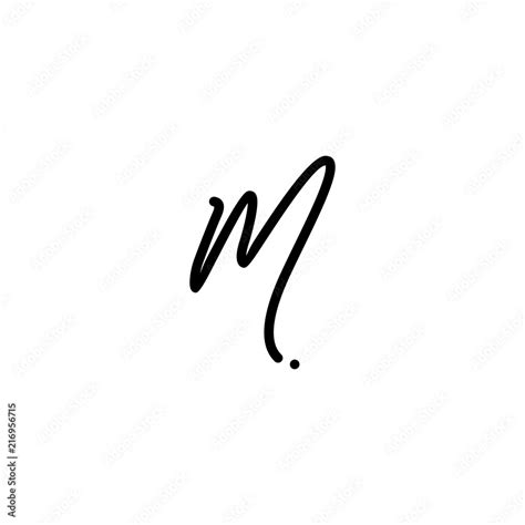 m letter signature handwriting logo Stock Vector | Adobe Stock