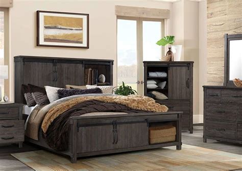 Scott Queen Size Storage Bedroom Set - Dark Brown | Home Furniture