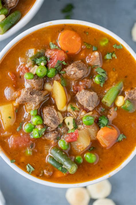 Homemade Vegetable Beef Soup (Crock Pot or Instant Pot) - The Clean ...