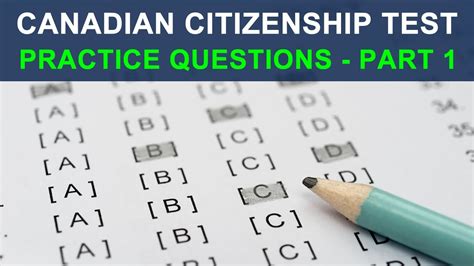 CANADIAN CITIZENSHIP TEST - PRACTICE QUESTIONS - PART 1 - YouTube