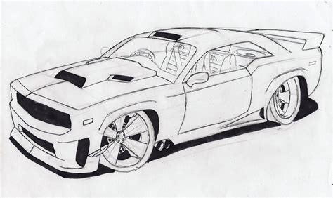 Muscle Car Outline by luis4646 on DeviantArt