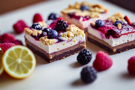 Mixed Berry and Lemon Cheesecake Bars - Delectable Chef