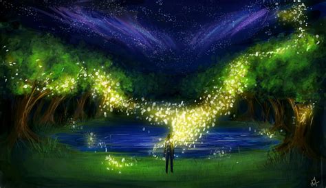 1920x1200px | free download | HD wallpaper: painting of fireflies ...