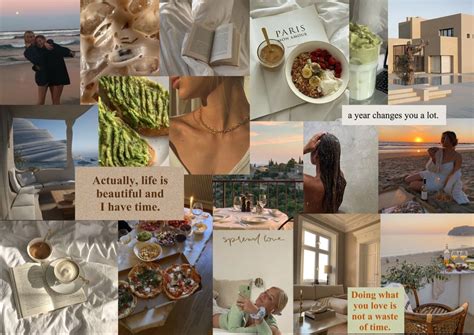 Healthy productive travelling aesthetic collage 2021 mood board vibe ...