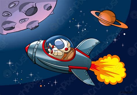 Cartoon spaceship - stock vector 1563263 | Crushpixel