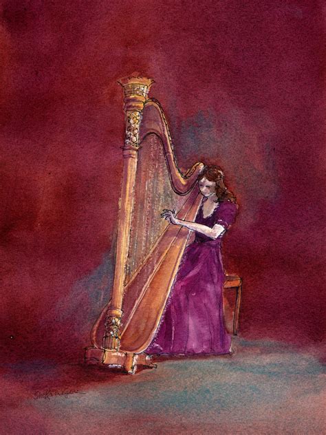 The Harpist | Painting, Harp, Art