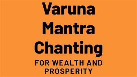 Varuna Mantra Chanting with lyrics For Wealth and Prosperity - YouTube