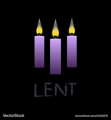 Lenten purple altar candles simple flat icon Vector Image