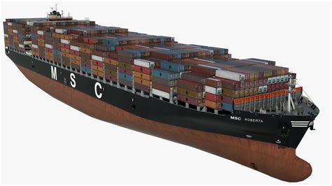 Container ship MSC Roberta Low-poly 3D model | CGTrader