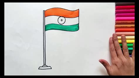 Indian Flag Drawing For Kids | Tiranga| Step By Step National Flag ...