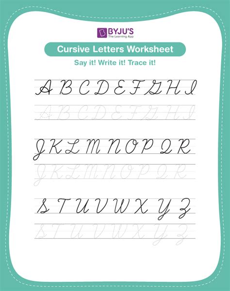 Cursive Capital Letters Worksheet | Free Printable Cursive Capital ...