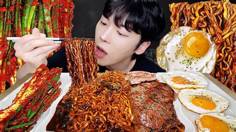 MUKBANG | 직접 만든 김치 레시피 & 파김치, 짜파게티, 계란 소고기 먹방 | KIMCHI RECIPE KOREAN ...