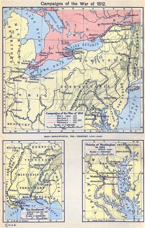 Map of the War of 1812