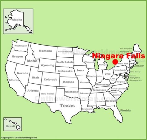 Niagara Falls location on the U.S. Map - Ontheworldmap.com