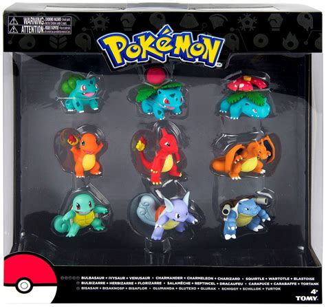 Pokemon Evolution Bulbasaur, Charmander Squirtle Figure 9-Pack Tomy ...