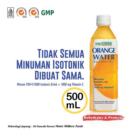 You C1000 Isotonic Drink Orange Water Btl 500Ml | Klik Indomaret