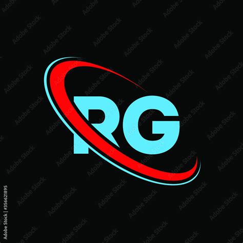 RG R G letter logo design. Initial letter RG linked circle uppercase ...