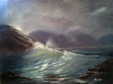 Dark Ocean Storm Painting