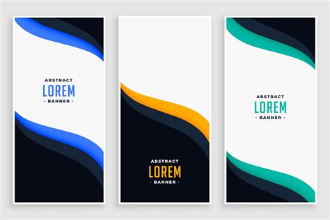 elegant business vertical banners in wave style - Download Free Vector ...