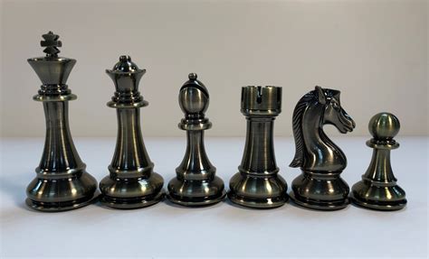 Metal Chess Pieces - Copper & Brass - Canadates Series 4.25 in. King