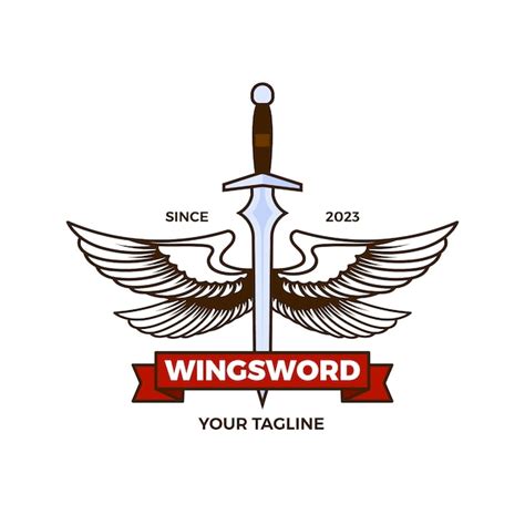 Free Vector | Sword wings logo design