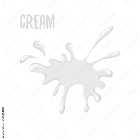 Isolated cream blue splash on white background. Vector illustration of ...