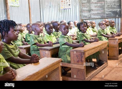 Pupils at a Bridge International Academies primary school in Mpigi ...