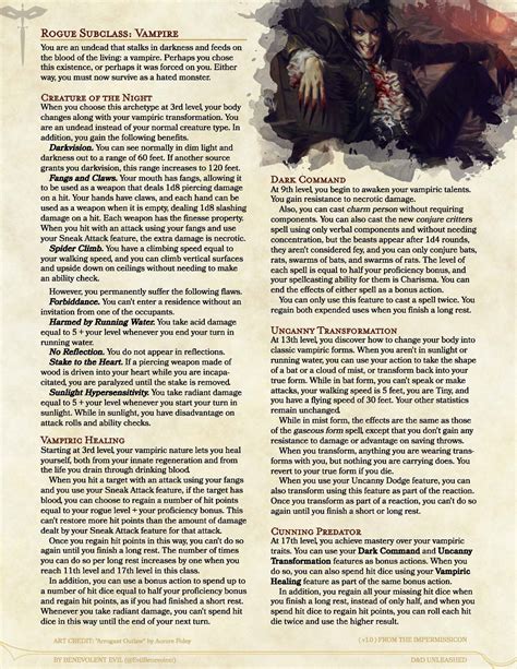 The Vampire (Rogue Subclass) — DND Unleashed: A Homebrew Expansion for ...