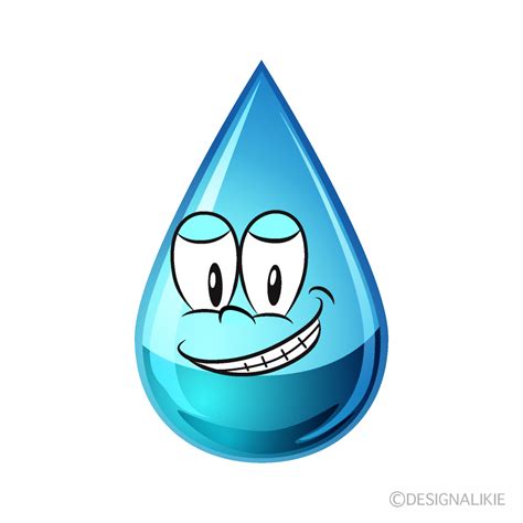 Free Grinning Water Drop Cartoon Image｜Charatoon