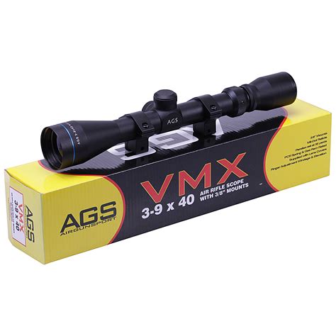 AGS VMX 3-9x40 Mil Dot Air Rifle Gun Scope Telescopic Sight + 11mm 3/8 ...