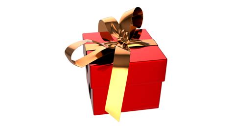 3d Realistic Gift Box with Gold Ribbon Gift Bow Transparent PNG ...