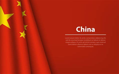 Wave flag of China with copyspace background. 22754984 Vector Art at ...