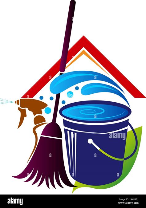 house cleaning logo Stock Photo - Alamy