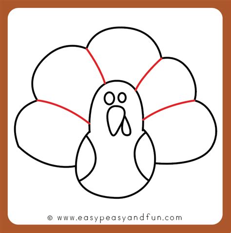 how to draw simple turkey How to draw a turkey easy step by step turkey ...